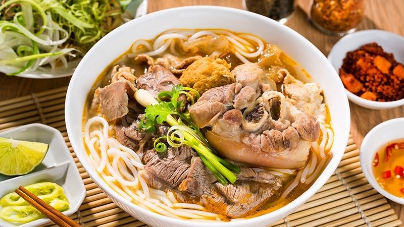 Thành phẩm bún bò thơm ngon